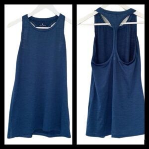 Athleta Size XS Shadow Stripe Chi Tank in Deep Blue – For Gym & Yoga Workouts